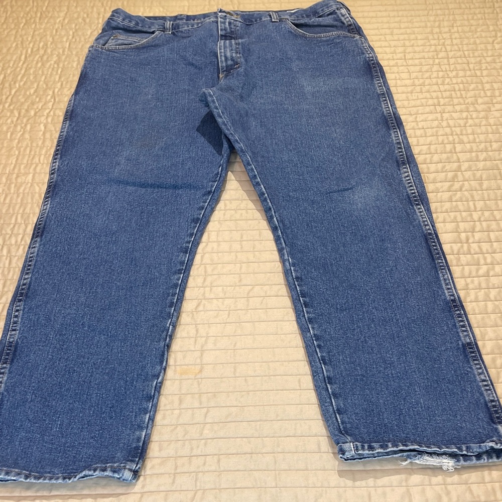 WRANGLERS MENS 42/32 Classic Blue Denim Jeans